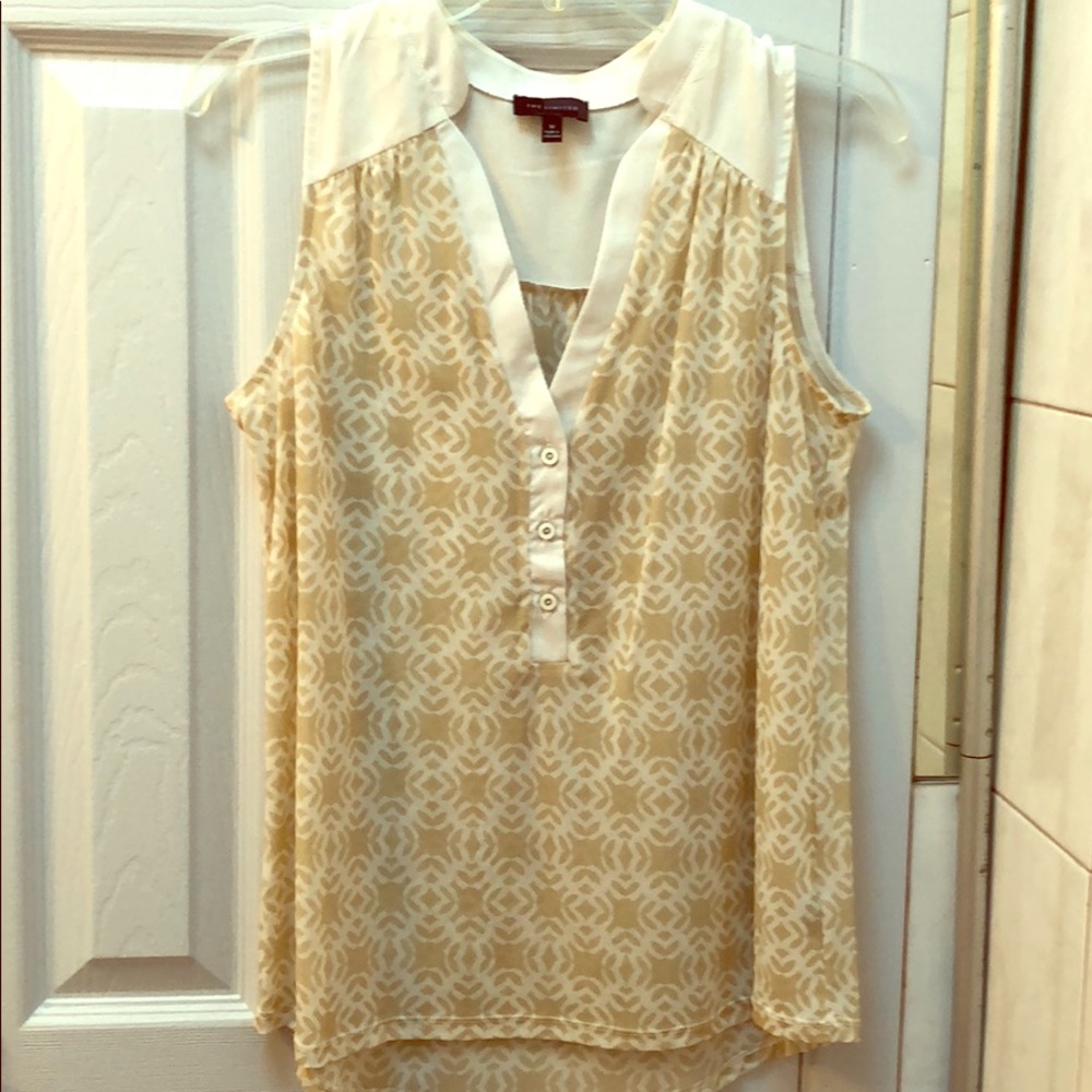 The Limited Taupe/White Blouse